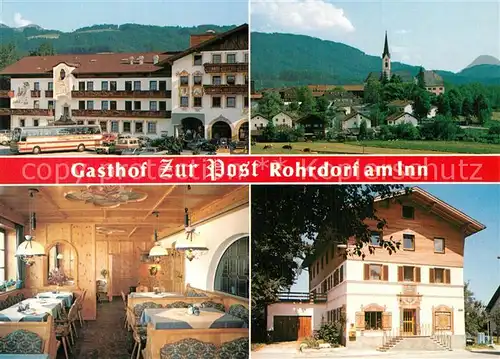 AK / Ansichtskarte Rohrdorf_Inn Gasthof Zur Post Gaststube Panorama Rohrdorf Inn