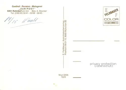 AK / Ansichtskarte Rohrdorf_Inn Gasthof Zur Post Gaststube Panorama Rohrdorf Inn