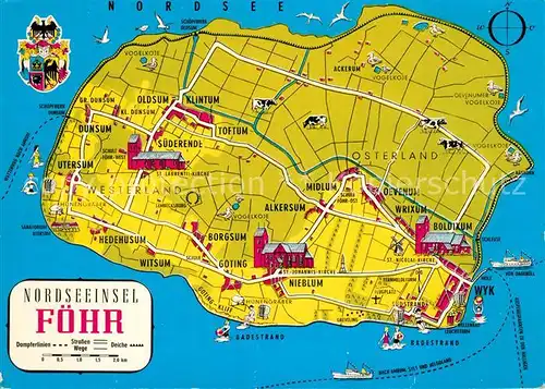 AK / Ansichtskarte Insel_Foehr Inselkarte Insel_Foehr
