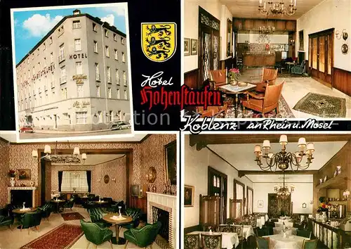 AK / Ansichtskarte Koblenz_Rhein Hotel Hohenstaufen Gastraeume Koblenz_Rhein