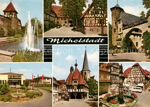 AK / Ansichtskarte Michelstadt Brunnen Fachwerkhaeuser Ortsansichten  Michelstadt