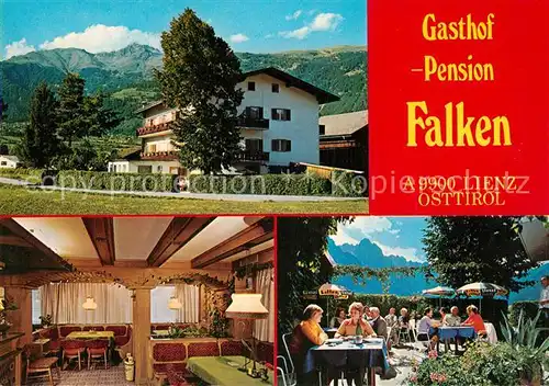 AK / Ansichtskarte Linz_Donau Gasthof Pension Falken Gaststube Terrasse Linz_Donau