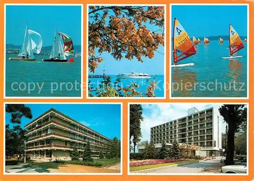 AK / Ansichtskarte Balaton_Plattensee Teilansichten Surfen Hotels Balaton_Plattensee