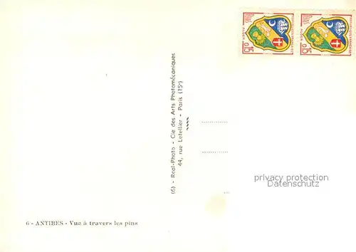 AK / Ansichtskarte Antibes_Alpes_Maritimes Vue a travers les pins Antibes_Alpes_Maritimes