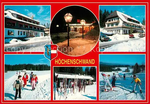 AK / Ansichtskarte Hoechenschwand Teilansichten Skihuette Loipen Hoechenschwand