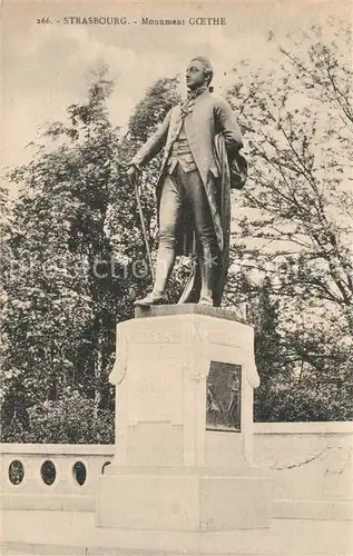 AK / Ansichtskarte Strasbourg_Alsace Monument Goethe Strasbourg Alsace