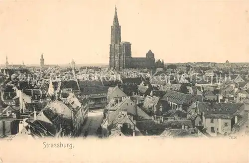 AK / Ansichtskarte Strassburg_Elsass Stadtansicht mit Strassburger Muenster Strassburg Elsass