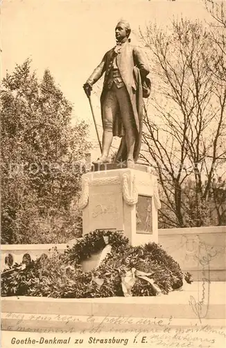 AK / Ansichtskarte Strassburg_Elsass Goethe Denkmal Strassburg Elsass