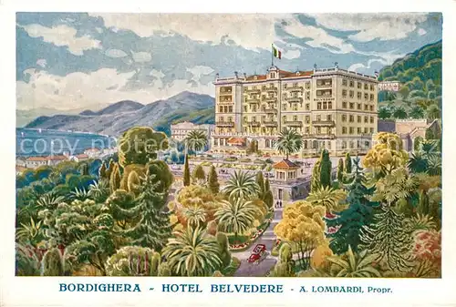 AK / Ansichtskarte Bordighera Hotel Belvedere Kuenstlerkarte Bordighera