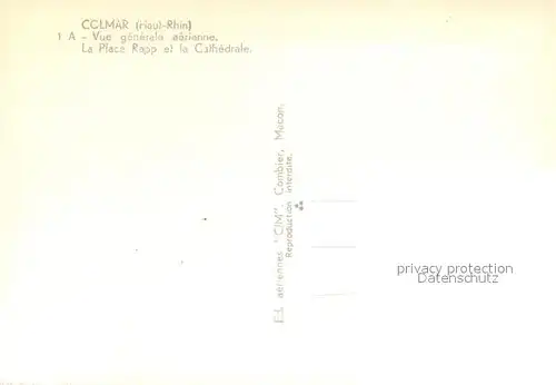 AK / Ansichtskarte Colmar_Haut_Rhin_Elsass Place Rapp et la Cathedrale vue aerienne Colmar_Haut_Rhin_Elsass