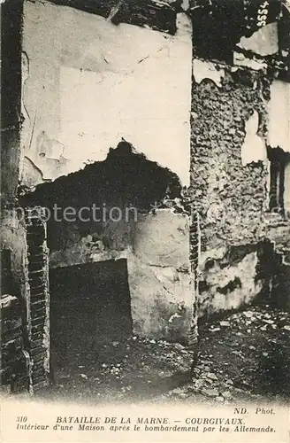 AK / Ansichtskarte Courgivaux Bataille de la Marne Interieur dune Maison apres le bombardement par les Allemands Courgivaux