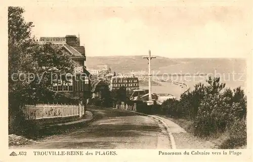 AK / Ansichtskarte Trouville Deauville Reine des Plages Panorama du Calvaire vers la Plage Trouville Deauville