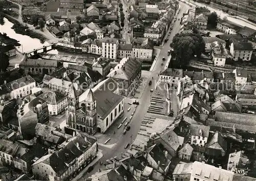 AK / Ansichtskarte Sarrebourg Eglise Place du Marche vue aerienne Sarrebourg