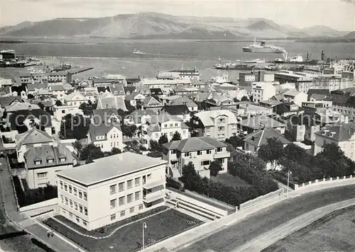 AK / Ansichtskarte Reykjavik View of the harbour aerial view Reykjavik