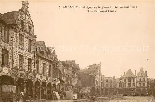 AK / Ansichtskarte Arras_Pas de Calais apres la guerre Grande Place detruite Truemmer 1. Weltkrieg Arras_Pas de Calais