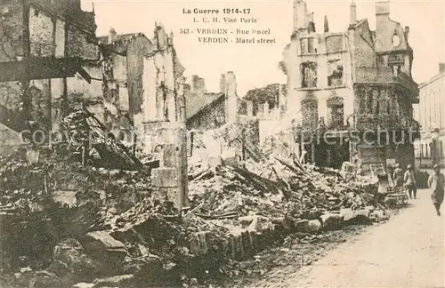 AK / Ansichtskarte VERDUN_Meuse Rue Mazel Ruines Grande Guerre Truemmer 1. Weltkrieg Verdun Meuse