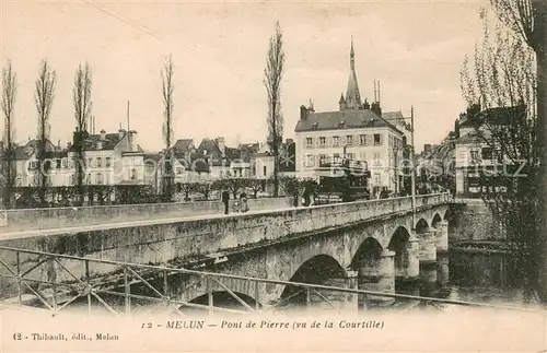 AK / Ansichtskarte Melun_Seine_et_Marne Pont de Pierre vu de la Courtille Melun_Seine_et_Marne