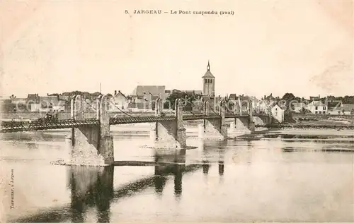AK / Ansichtskarte Jargeau_Loiret Le pont suspendu Jargeau Loiret