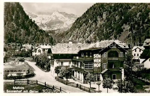 AK / Ansichtskarte Mallnitz_Kaernten Hotel Sonnenhof mit Geiselspitze Alpen Mallnitz Kaernten