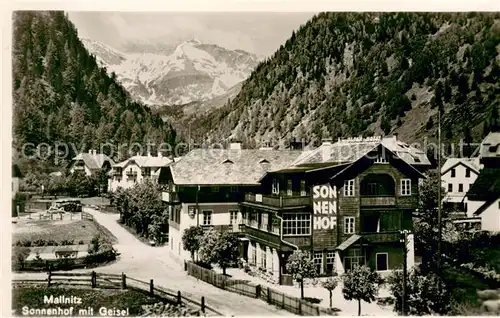 AK / Ansichtskarte Mallnitz_Kaernten Hotel Sonnenhof mit Geiselspitze Alpen Mallnitz Kaernten