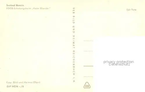 AK / Ansichtskarte Bansin_Ostseebad FDGB Erholungsheim Heim Blender Bansin_Ostseebad