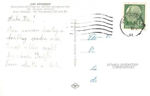 AK / Ansichtskarte Hollenstedt Hof Appelbeck Gaststaette Hollenstedt