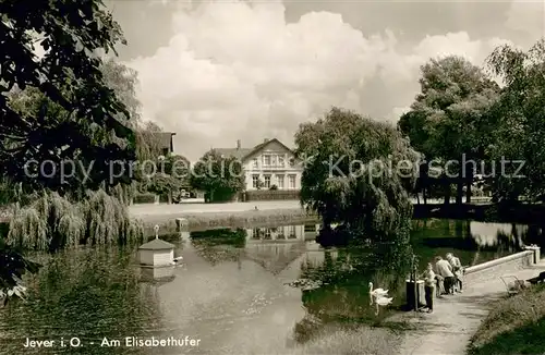 AK / Ansichtskarte Jever Am Elisabethufer Schwanenteich Jever