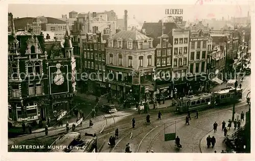 AK / Ansichtskarte Amsterdam_Niederlande Muntplein Strassenbahn Amsterdam_Niederlande