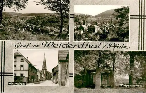 AK / Ansichtskarte Weidenthal_Pfalz Panorama Hauptstrasse Kriegerdenkmal Weidenthal Pfalz