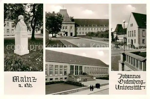 AK / Ansichtskarte Mainz_Rhein Johannes Gutenberg Universitaet Denkmal Mainz Rhein
