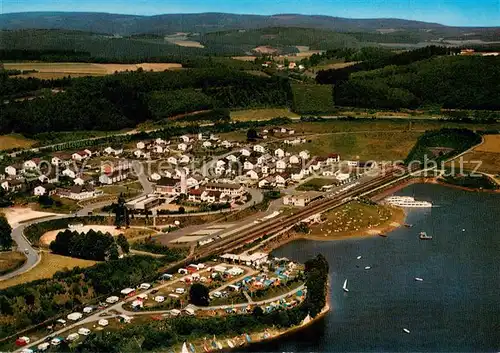 AK / Ansichtskarte Sondern_Biggesee Schiffsanlegestelle Campingplatz Fliegeraufnahme Sondern Biggesee