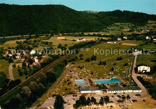AK / Ansichtskarte Rosbach_Sieg Ansicht mit Freibad Fliegeraufnahme Rosbach Sieg