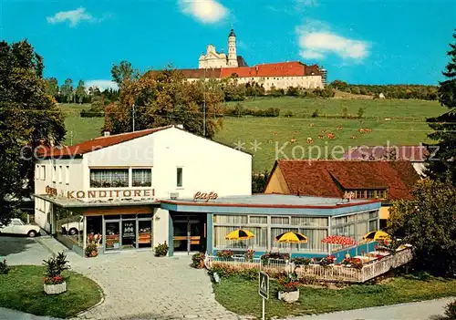 AK / Ansichtskarte Neresheim Cafe Konditorei Faussner Benediktinerabtei Neresheim