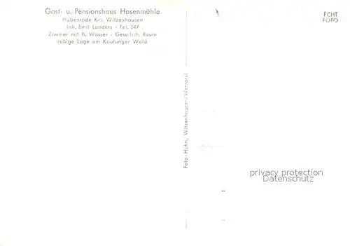 AK / Ansichtskarte Hubenrode Gasthaus Pension Hasenmuehle Gastraum Hubenrode