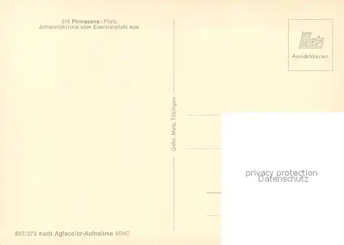 AK / Ansichtskarte Pirmasens Johanniskirche vom Exerzierplatz aus Pirmasens