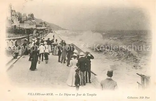 AK / Ansichtskarte Villers sur Mer La Digue un Jour de Tempete Villers sur Mer