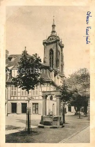 AK / Ansichtskarte Colmar_Haut_Rhin_Elsass Vieux Puits Cour Stephan et Tour de la Cathedrale Colmar_Haut_Rhin_Elsass