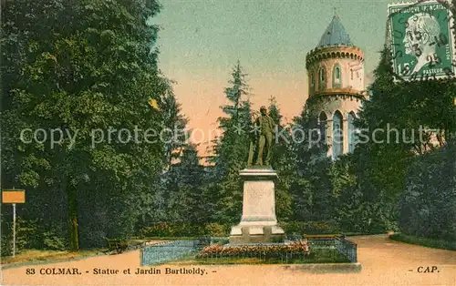 AK / Ansichtskarte Colmar_Haut_Rhin_Elsass Statue et Jardin Bartholdy Colmar_Haut_Rhin_Elsass
