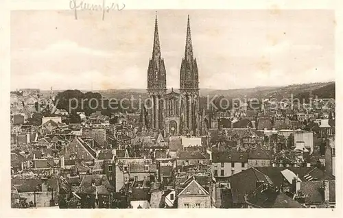 AK / Ansichtskarte Quimper Vue sur la Cathedrale prise de lEglise St Mathieu Quimper