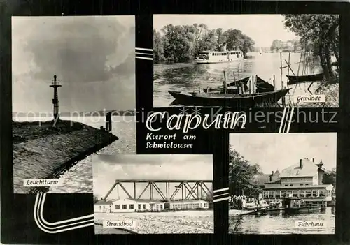 AK / Ansichtskarte Caputh Leuchtturm am Schwielowsee Gemuende Strandbad Faehrhaus Caputh