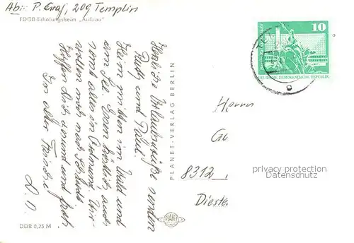 AK / Ansichtskarte Templin FDGB Erholungsheim Aufbau Details Templin