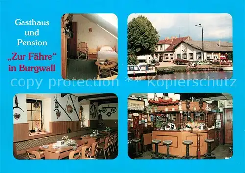 AK / Ansichtskarte Burgwall Gasthaus Pension Zur Fuehre Gaststube Bar Burgwall