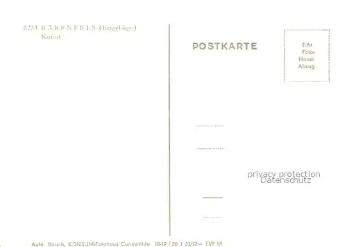 AK / Ansichtskarte Baerenfels_Erzgebirge HO Hotel Felsenburg Jagdstuebel Baerenfels Erzgebirge