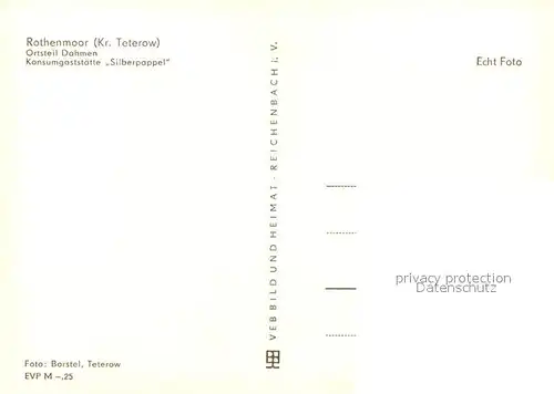 AK / Ansichtskarte Dahmen Konsumgaststaette Silberpappel Dahmen