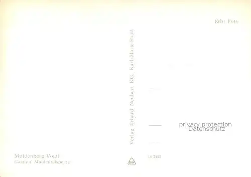 AK / Ansichtskarte Muldenberg_Vogtland Gasthof Muldentalsperre Muldenberg_Vogtland