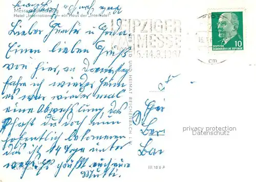 AK / Ansichtskarte Leipzig Hotel International  Leipzig