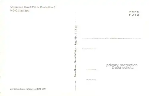 AK / Ansichtskarte Graal Mueritz_Ostseebad HOG Stadtcafe Graal Mueritz_Ostseebad
