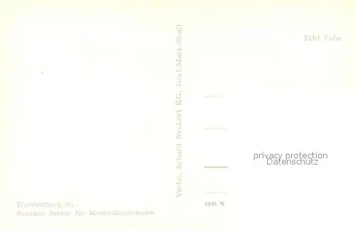 AK / Ansichtskarte Waldenburg_Sachsen Paedagogische Schule fuer Kindergaertnerinnen Waldenburg Sachsen