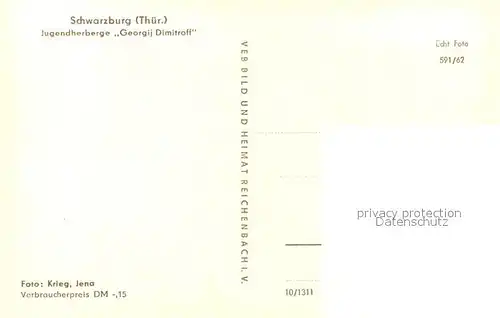 AK / Ansichtskarte Schwarzburg_Thueringer_Wald Jugendherberge Georgij Dimitroff Schwarzburg_Thueringer