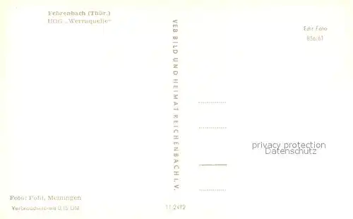 AK / Ansichtskarte Fehrenbach_Thueringer_Wald HOG Werraquelle Fehrenbach_Thueringer_Wald